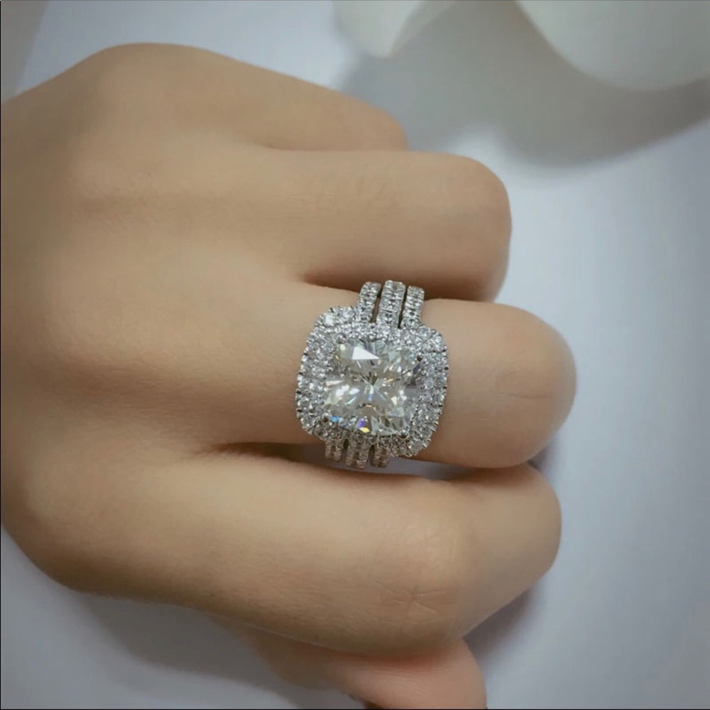 (Size 6)10k gold engagement ring set